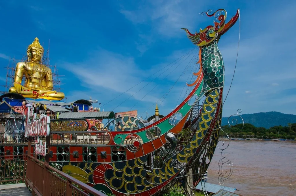 Golden Triangle viewpoint above the Mekong River in Chiang Rai